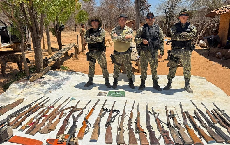 Armas apreendidas em Operação Biodiversidade Caatingueira I