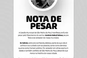 Nota de pesar pelo falecimento de Antônio Sobral Veloso (Foto: PMSP)