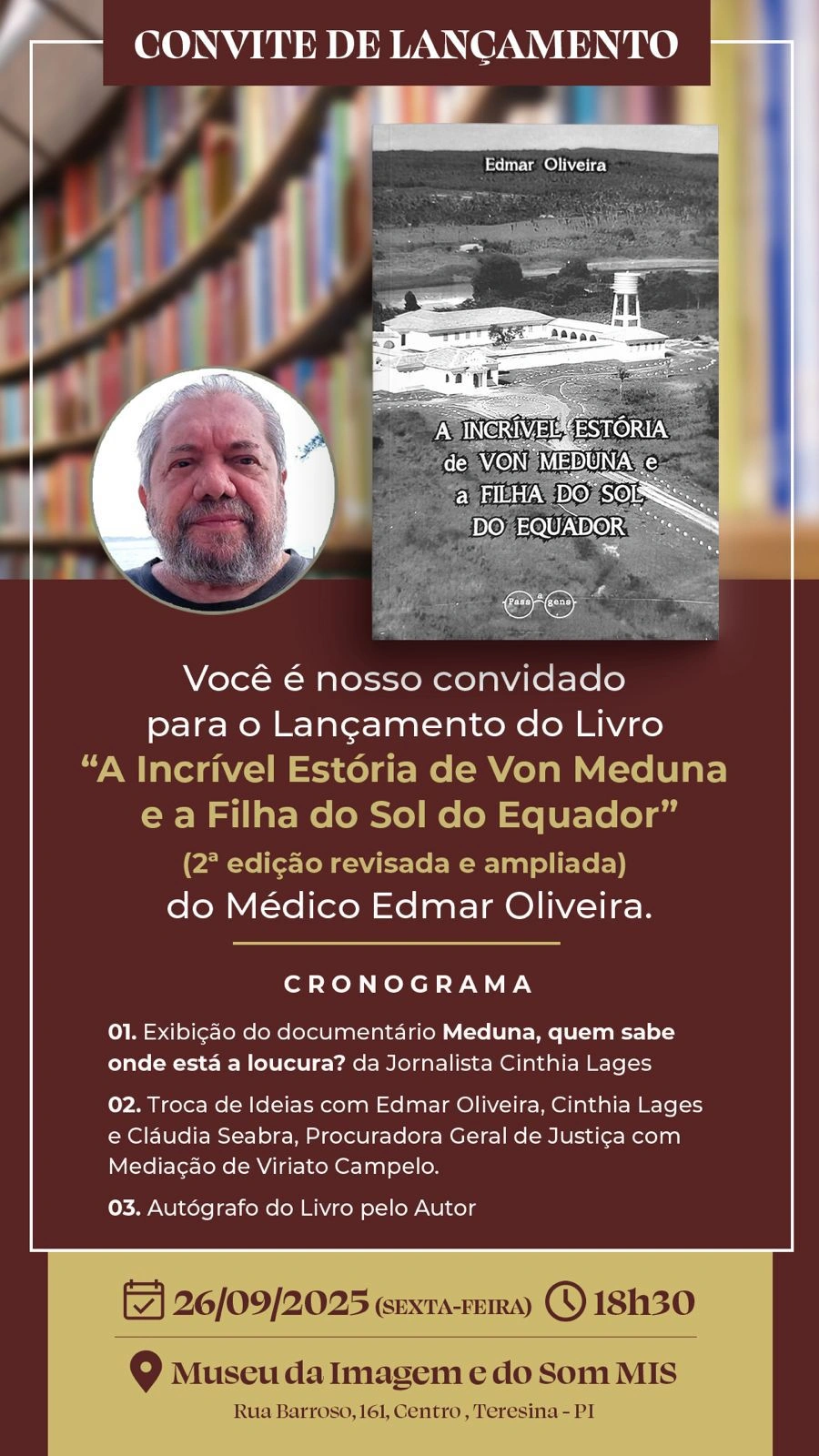 Obra “A Incrível Estória de Von Meduna e a Filha do Sol do Equador” ganha nova edição revisada e ampliada