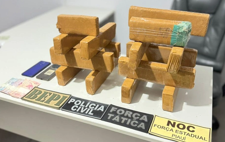 Cão farejador encontra mala com 15 tabletes de maconha