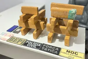 Cão farejador encontra mala com 15 tabletes de maconha (Foto: PM-PI)