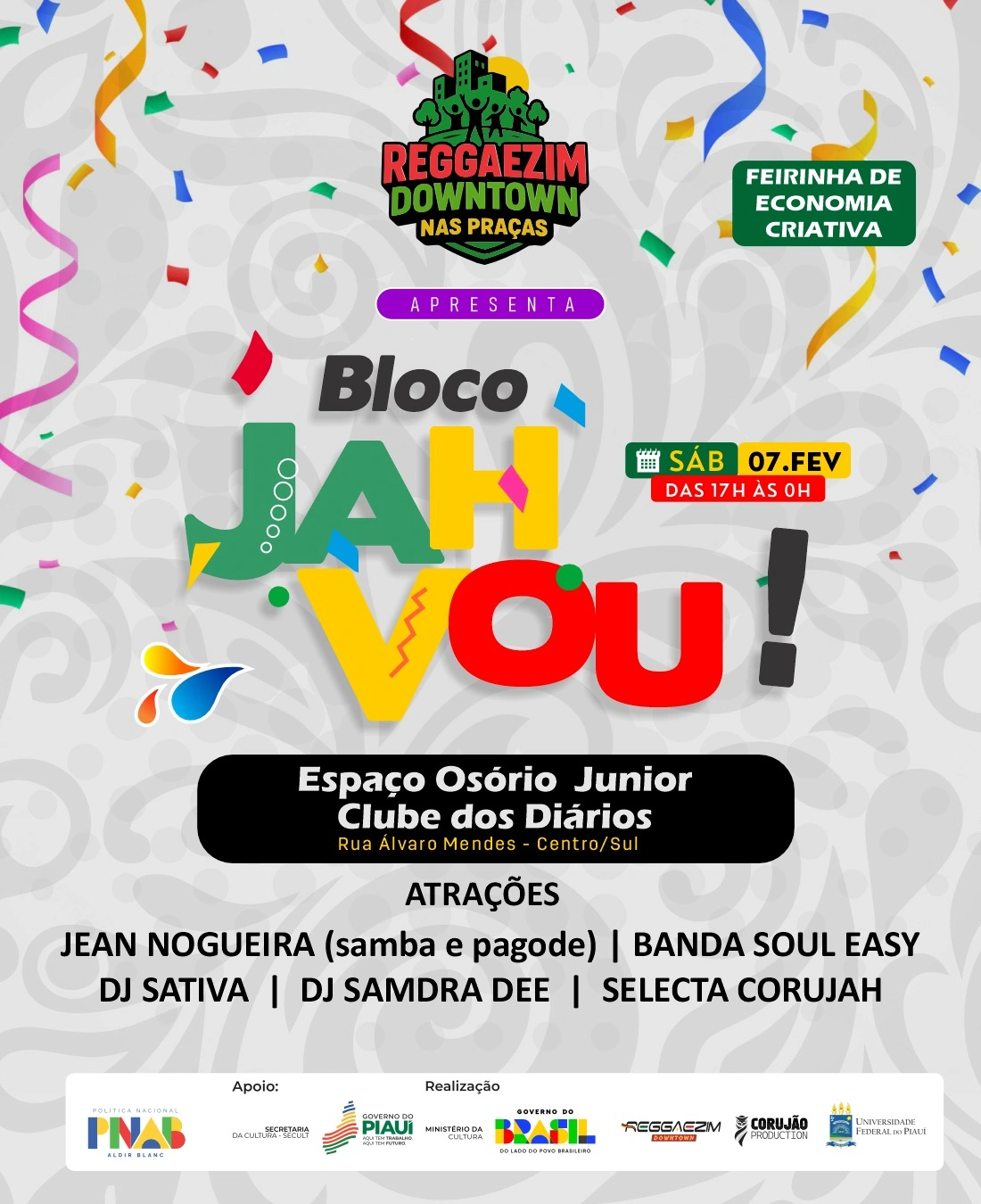 Evento acontece neste sábado (7), no Espaço Osório Júnior, com atrações musicais e feirinha criativa