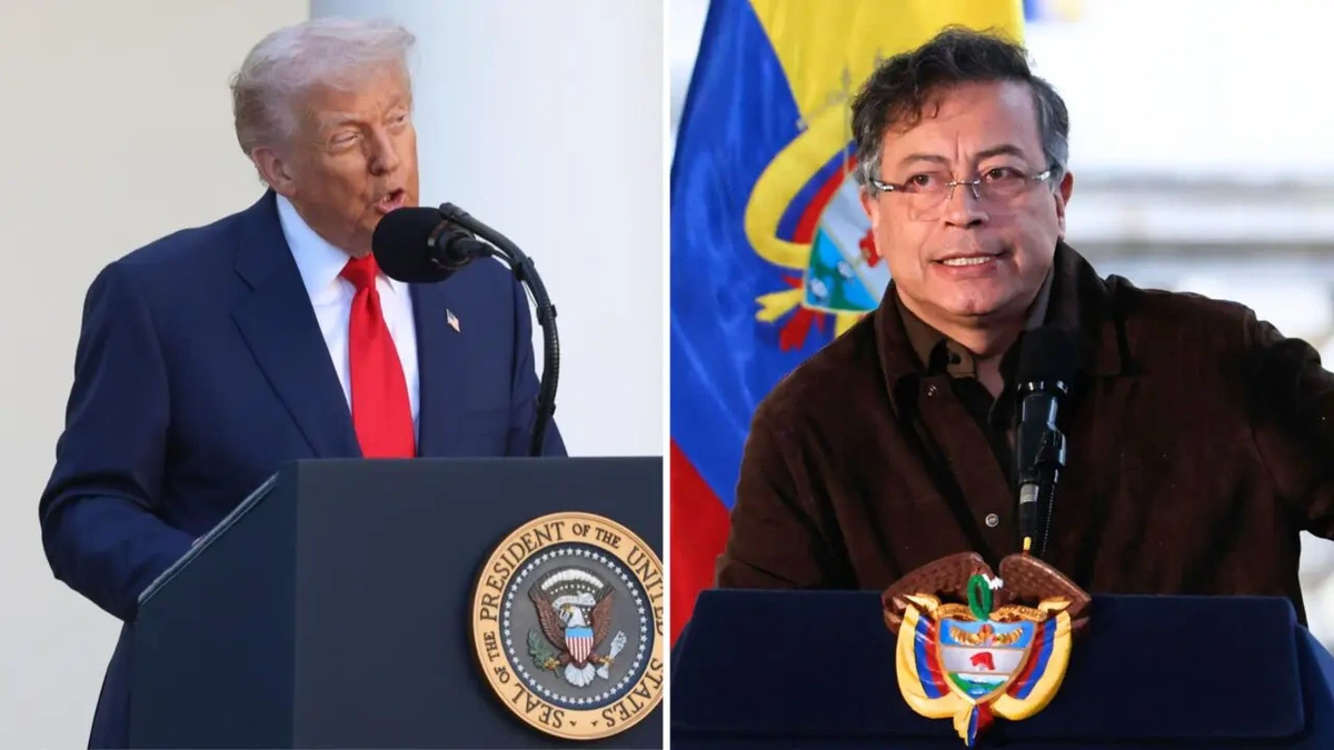 O presidente dos Estados Unidos, Donald Trump, e o presidente da Colômbia, Gustavo Petro