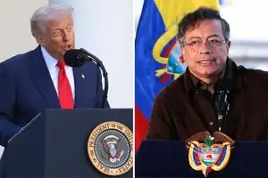 O presidente dos Estados Unidos, Donald Trump, e o presidente da Colômbia, Gustavo Petro (Foto: Reprodução | EFE/Alex Wroblewski e Mauricio Dueñas Castañeda)