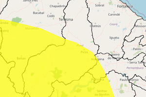 Cidades piauienses sob alerta amarelo de perigo potencial para chuvas intensas (Foto: Reprodução | Inmet)