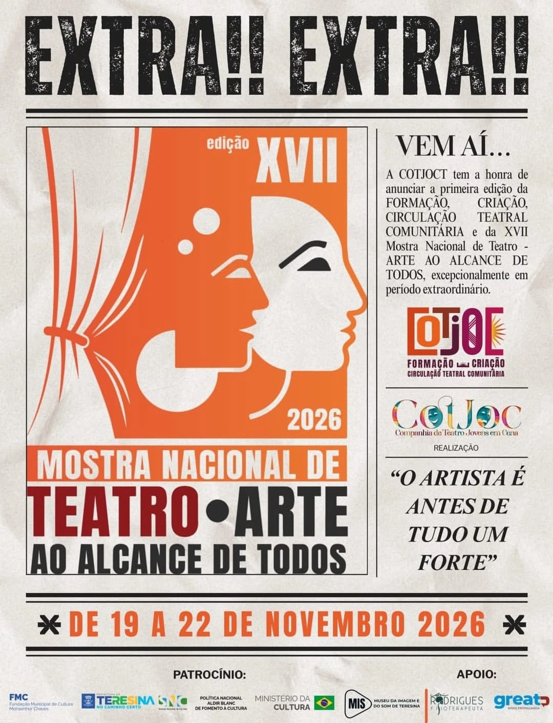 XVII Mostra Nacional de Teatro – Arte ao Alcance de Todos