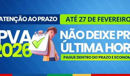 IPVA 2026 com 10% de desconto vence na sexta 27