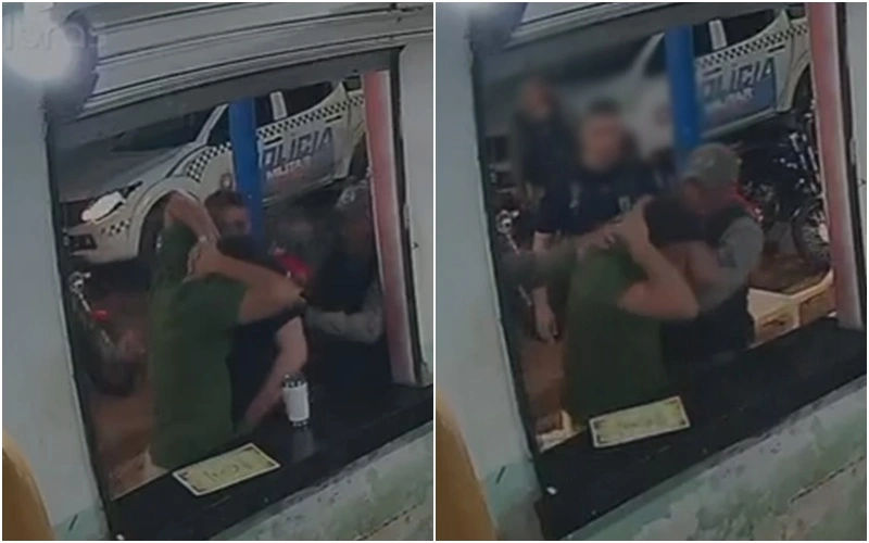 O empresário Edson Carvalho, dono de uma hamburgueria é agredido por policiais militares em Luzilândia