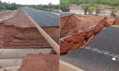 Chuvas danificam trecho da PI 221 em Castelo do Piauí e rodovia opera em meia pista
