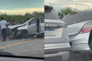 Duas pessoas mortas na BR-135, no município de Bom Jesus em acidente com dois carros (Foto: Reprodução)