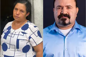 Genilda Alves e a vitima Edson Barbosa (Foto: Reprodução)