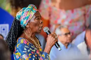 Governador e ministros levam investimentos de segurança alimentar e inclusão produtiva ao Quilombo Mimbó, em Amarante, nesta quinta (5) ( Mulher Mimbó ) (Foto: Roberta Aline/MDS)