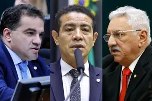 Josimar Maranhãozinho (PL-MA), Pastor Gil (PL-MA) e o suplente Bosco Costa (PL-SE) (Foto: Câmara dos Deputados)