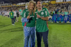 Leila Pereira e Abel Ferreira comemoram título do Campeonato Paulista de 2026 (Foto: Redes Sociais)