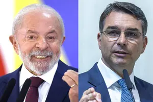 Lula e Flávio Bolsonaro atuam por apoio de partidos do centrão para desequilibrar tempo de propaganda na TV e rádio (Foto: Foto montagem)