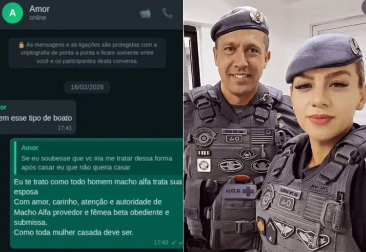 Mensagens trocadas pelo Whatsapp entre o tenente-coronel da Polícia Militar Geraldo Leite Rosa Neto e a soldado Gisele Alves Santana