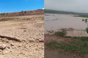 O açude Ficou 7 meses seco (Foto: Reprodução)