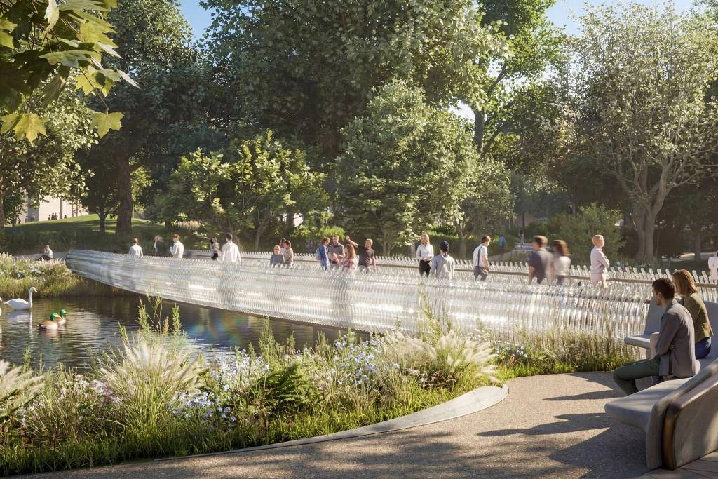 A ponte no St James's Park será reconstruída com um parapeito de vidro que remeterá a uma tiara real