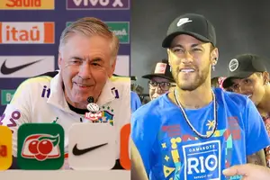 Carlo Ancelotti ainda não colocou Neymar na lista mais recente da seleção brasileira, mas deixou claro que o atacante segue no radar para a disputa da Copa do Mundo (Foto: Rafael Ribeiro / CBF e Wallace Barbosa / AgNews)