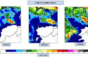 Chuva prevista para o fim de semana e feriado de Tiradentes (Foto: INMET)
