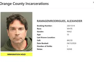 Ficha de detenção do ex-deputado federal Alexandre Ramagem em centro de detenção Flórida (Foto: Orange County Incarcerations)
