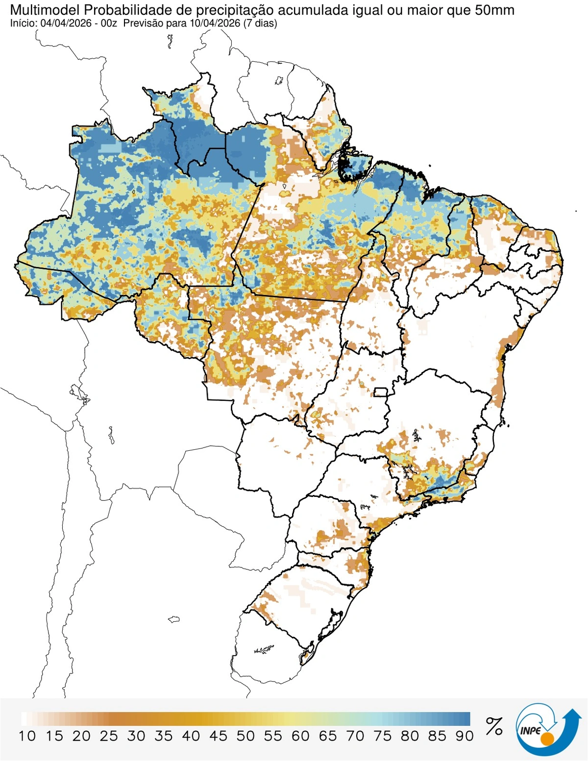 Mapa pluviométrico