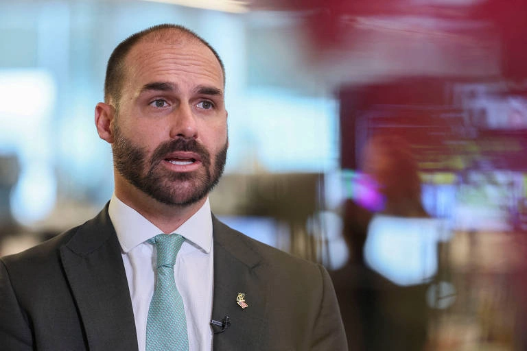 O ex-deputado Eduardo Bolsonaro (PL-SP), que está nos Estados Unidos