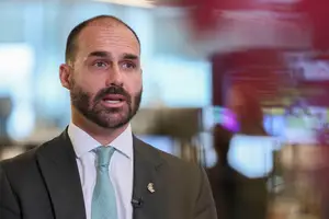 O ex-deputado Eduardo Bolsonaro (PL-SP), que está nos Estados Unidos (Foto: Reprodução | Reuters)