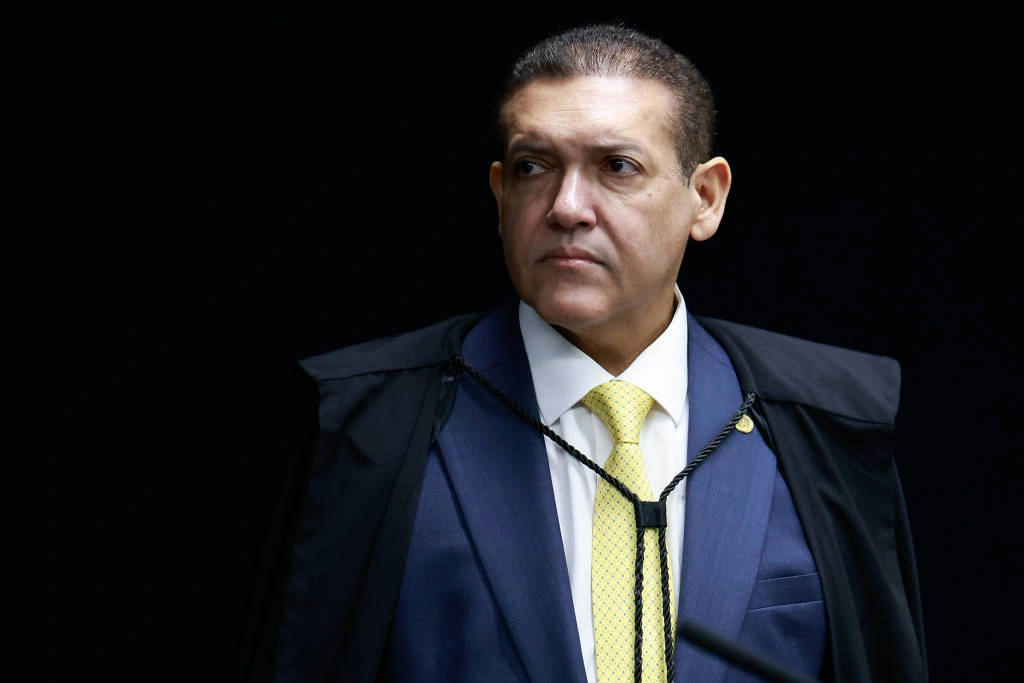 O ministro do STF, Nunes Marques, durante sessão em 2024