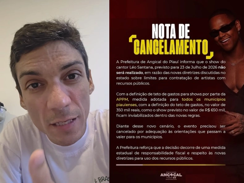 Prefeito de Angical cancela show após teto de R$ 350 mil e anuncia compra de van