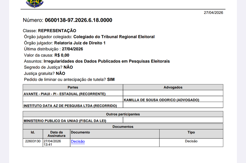 Decisão em desfavor do Instituto Data AZ