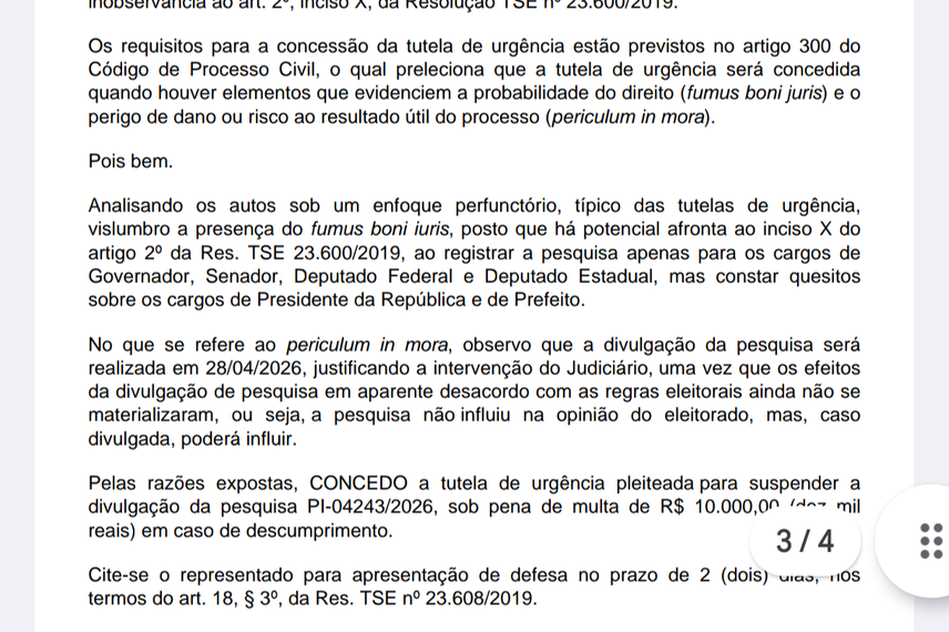 Decisão em desfavor do Instituto Data AZ