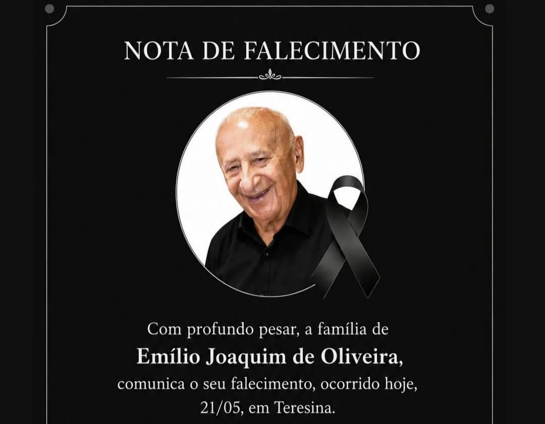 Mensagem de falacimento de Emílio Joaquim de Oliveira