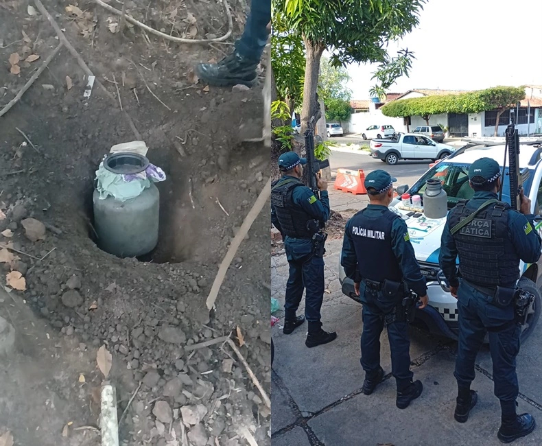 PM apreende drogas enterradas em área de mata na zona Sul de Teresina