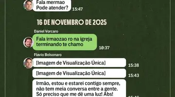 Print de conversa de Flávio Bolsonaro com Daniel Vorcaro (Foto: Intercept)