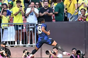 Endrick celebra o gol da vitória do Brasil em Cleveland (Foto: Reuters)