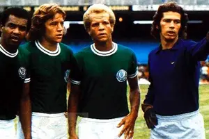 Luis Pereira, Leivinha, Ademir da Guia, Leão alguns dos craques da história do Palmeiras (Foto: Reprodução)
