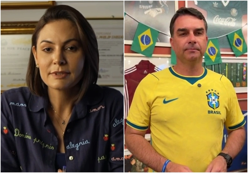 Michelle e Flávio Bolsonaro