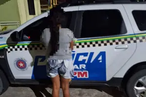 Mulher de 36 anos foi detida por suspeita de esfaquear o próprio companheiro, de 38 anos (Foto: PM-PI)