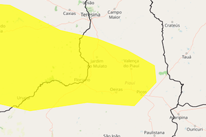 Cidades piauienses sob alerta amarelo de perigo potencial para chuvas intensas (Foto: Reprodução | Inmet)