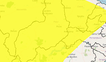 Inmet emite alerta de perigo potencial para baixa umidade em 203 cidades do Piauí