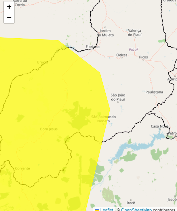 Cidades piauienses sob alerta amarelo de perigo potencial para baixa umidade