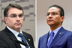 Flávio Bolsonaro X Marcos Pereira (Foto: Reprodução)