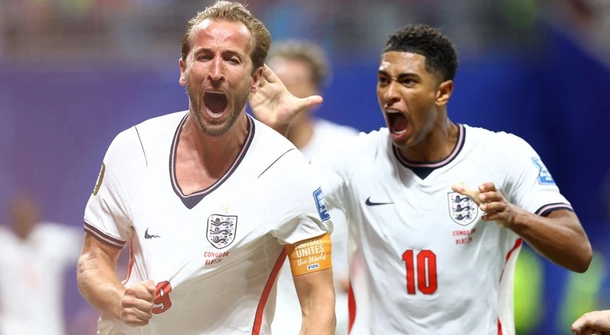 Harry Kane comemora gol contra o Congo