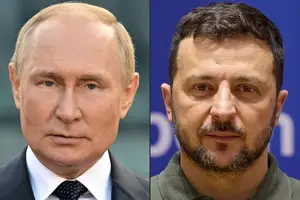 Montagem com os presidentes da Rússia, Vladimir Putin, e da Ucrânia, Volodymyr Zelensky (Foto: Reprodução | Ilya PITALEV e Handout / various sources / AFP)