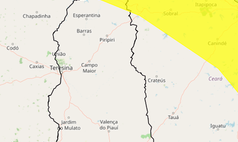 Inmet emite alerta amarelo de perigo potencial para vendaval em 14 cidades do Piauí