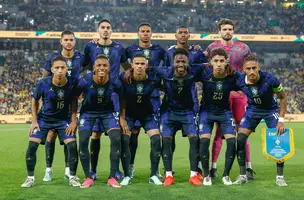 Os onze escolhidos por Carlo Ancelotti para o segundo amistoso contra a Austrália (Foto: Rafael Ribeiro/CBF)