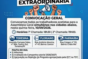 SINTECT-PI convoca Assembleia Geral (Foto: Reprodução | SINTECT-PI/Instagram)